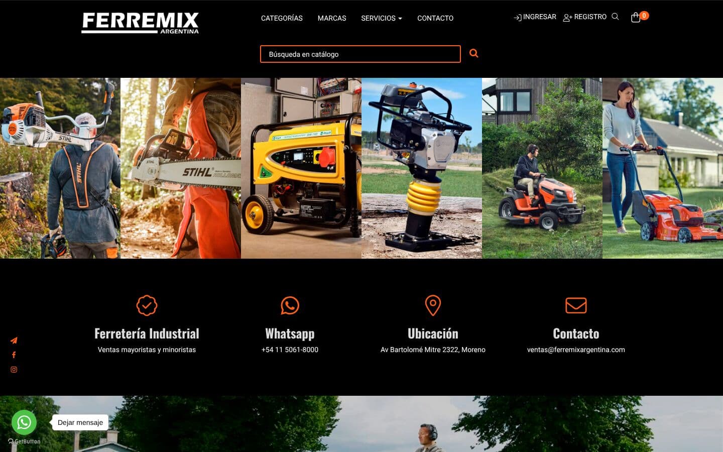 La web actual de Ferremix en una pantalla de escritorio